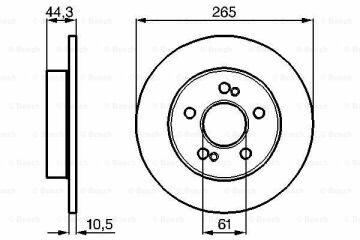 Fren Diski, Arka, [265 /10,5-9,5 mm], Civata Kiti Scenic 1.9 DCI RX4 199706 - 200304; Scenic 2.0i RX4 199906 - 200304; Scenic 2.0i RX4 200102 - 200304; Scenic 1.9 DCI RX4 199903 - 200304; Scenic 1.9 DCI RX4 200102 - 200304; Scenic 1.9 DCI RX4 199910