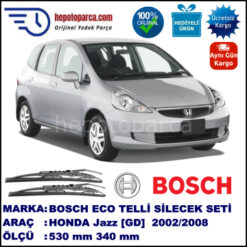 HONDA Jazz [GD] 03.02-12.08 530 / 340 mm. BOSCH ECO Telli Silecek 2'li Takım