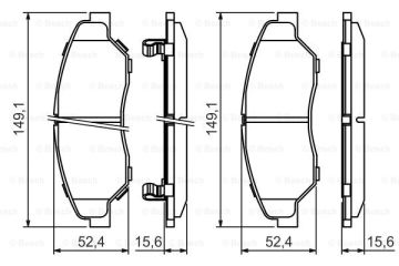 Disk Balata - Ön  - [WVA 23444] -  [ 149X53X16 mm  Sportage 2.0 TD 4x4 199811 - 200408; Sportage 2.0i 4x4 199811 - 200408; Sportage 2.0i 4x4 200010 - 200408; Sportage 2.0i 199811 - 200408; Sportage 2.0i 200010 - 200408; Retona 2.0 TD 199804 - 200012;