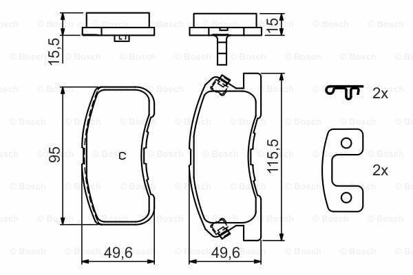 Disk Balata - Ön - [WVA 23497] - [115,5/95x49,6x16 Sirion I 1.0 12V 199804-200005; Sirion I 1.0 12V 4WD 199804-200005; Sirion I 1.3 16V 4WD 200008-200407; Sirion I 1.3 16V 200008-200407; Sirion I 1.0 12V 200005-200407; Sirion I 1.0 12V 4WD 200005-200