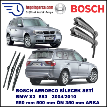 BMW X3 [E 83] 01,2004-08,2010 Bosch Aeroeco Ön ve Arka Silecek Takımı
