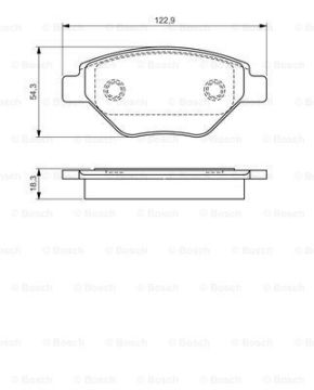 Disk Balata - Ön  - [WVA 23934] -  [ 122,8X54,3X18 Megane II 1.4 Hatchback 200211 - 200810; Megane II 1.4 200310 - 200910; Megane II 1.4 Hatchback 200505 - 200810; Megane II 1.4 200505 - 200910 REN 7701207673; REN 7701
