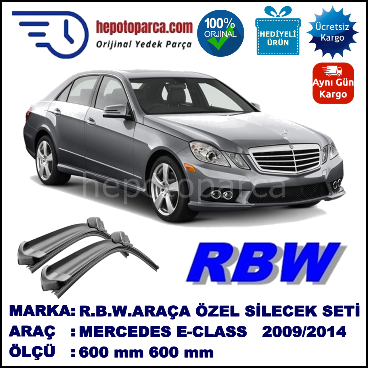 MERCEDES E-CLASS [W212] MUZ SİLECEK TAKIMI RBW ARACA ÖZEL (2009-2014)