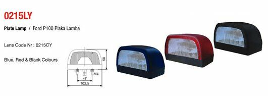 ÜÇLER.4-0815K ÜÇLER LEDLİ FORD P100 PLAKA LAMBASI YM KIRMIZI