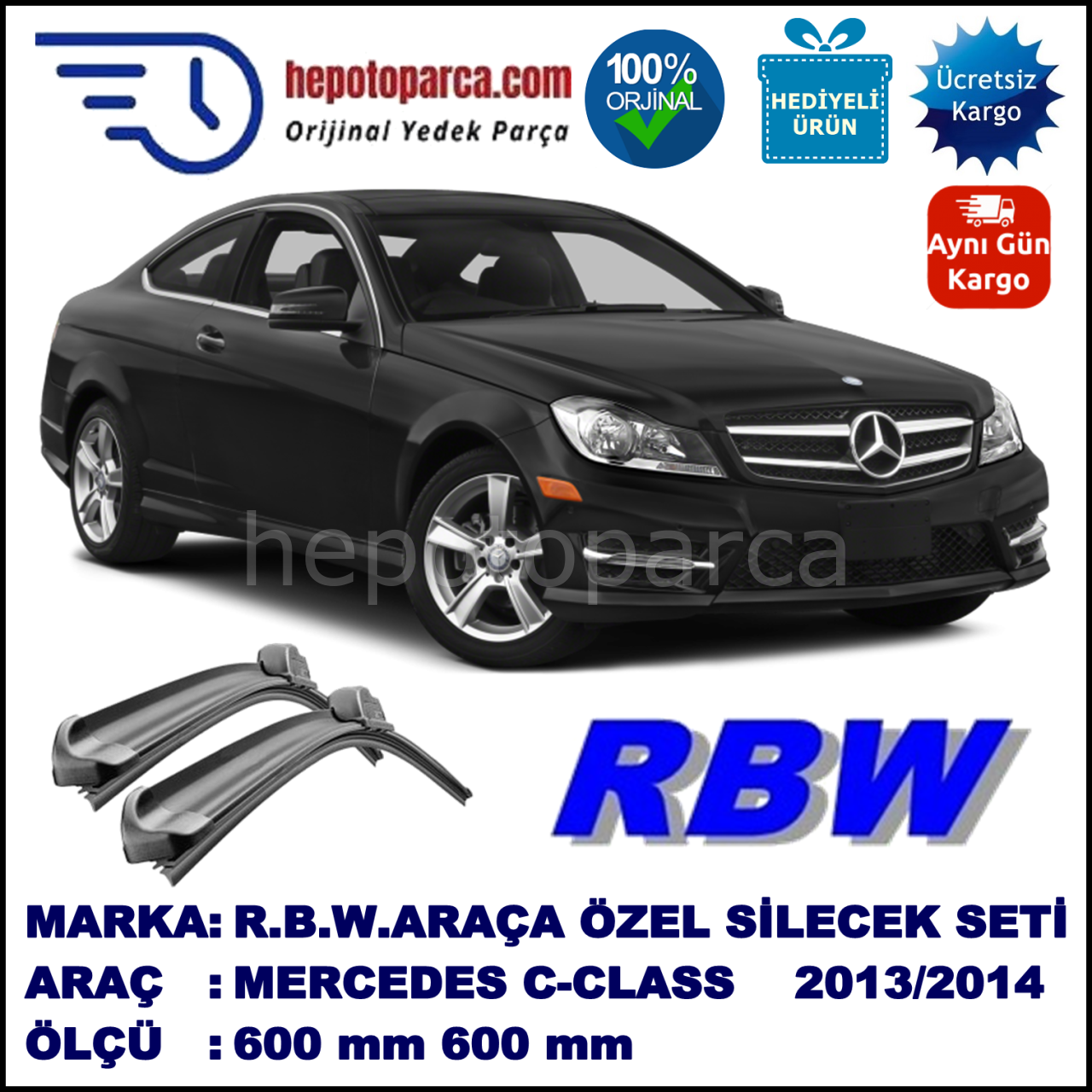 MERCEDES C-CLASS COUPÉ [C204] MUZ SİLECEK TAKIMI RBW ARACA ÖZEL (2013-2014)