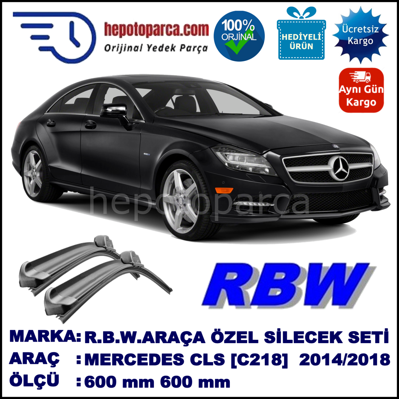 MERCEDES CLS-CLASS [C218] MUZ SİLECEK TAKIMI RBW ARACA ÖZEL (2014-2018)