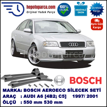 AUDI A6 [4B2; C5] 04.1997-05.2001, 550 / 530 mm. BOSCH AEROECO Aparatlı Muz Silecek