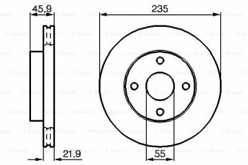 Fren Diski, Ön, [235 /22-20 mm], Hava Kanallı 323 1.5i Hatchback 199806 - 200101; 323 1.5i Hatchback 199611 - 199807; 323 1.5i 199805 - 200010; 323 1.6i Hatchback 200012 - ; 323 1.3i Hatchback 199806 - 200101; 323 1.3i Hatchback 200010 - 200309;  MAZ