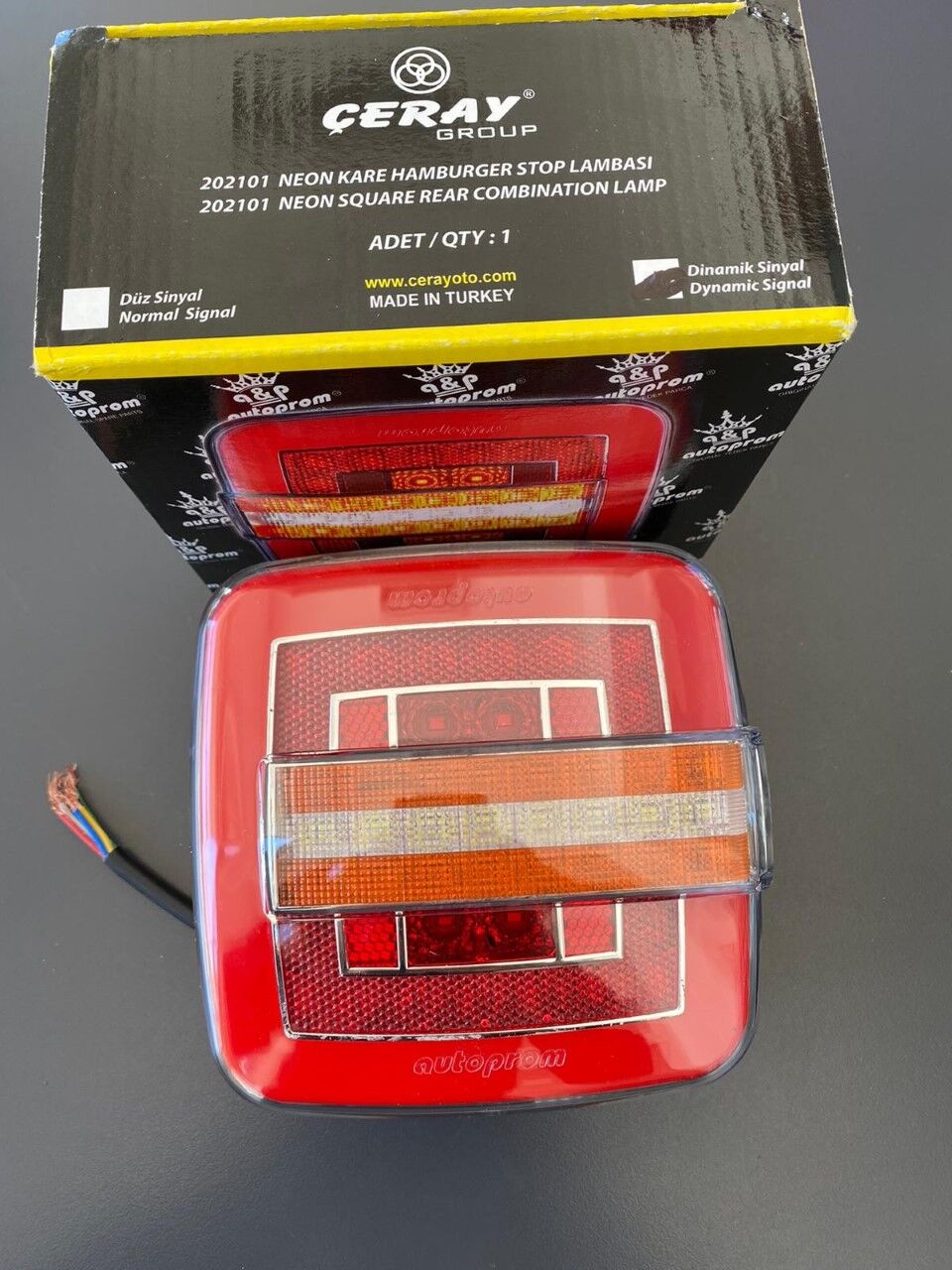 202101-D KARE NEON LED.7FONKSİYON DİNAMİK STOP 12V LAMBASI