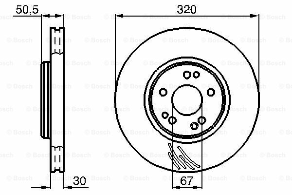 Fren Diski, Ön, [320 /30-28 mm], Hava Kanallı, Yük SL 320 199307 - 199805; 500 E 6.0 AMG 199101 - 199306; SL 280 199307 - 199805; SL 500 199509 - 199805; SL 500 199309 - 199508; 500 E 199101 - 199306; 500 SL 199209 - 199306; 400 E 199109 - 199306; E