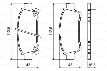 Disk Balata - Arka - [WVA 23648] -  [ 112,5X43X16, Avensis Verso (082001-) TOY 446628070; TOY 44662