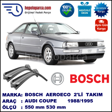 AUDI Coupé [89; B3] 11.1988-12.1995, 550 / 530 mm. BOSCH AEROECO Aparatlı Muz Silecek