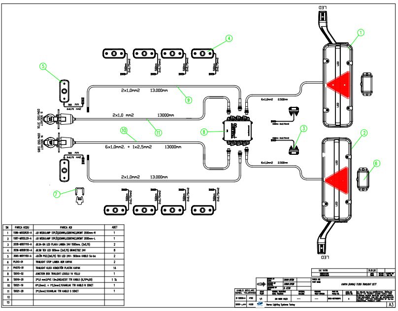 8512-M2T16B5P5-F MODULAMP STOPLU KARYA T1655 TREYLER DORSE SET