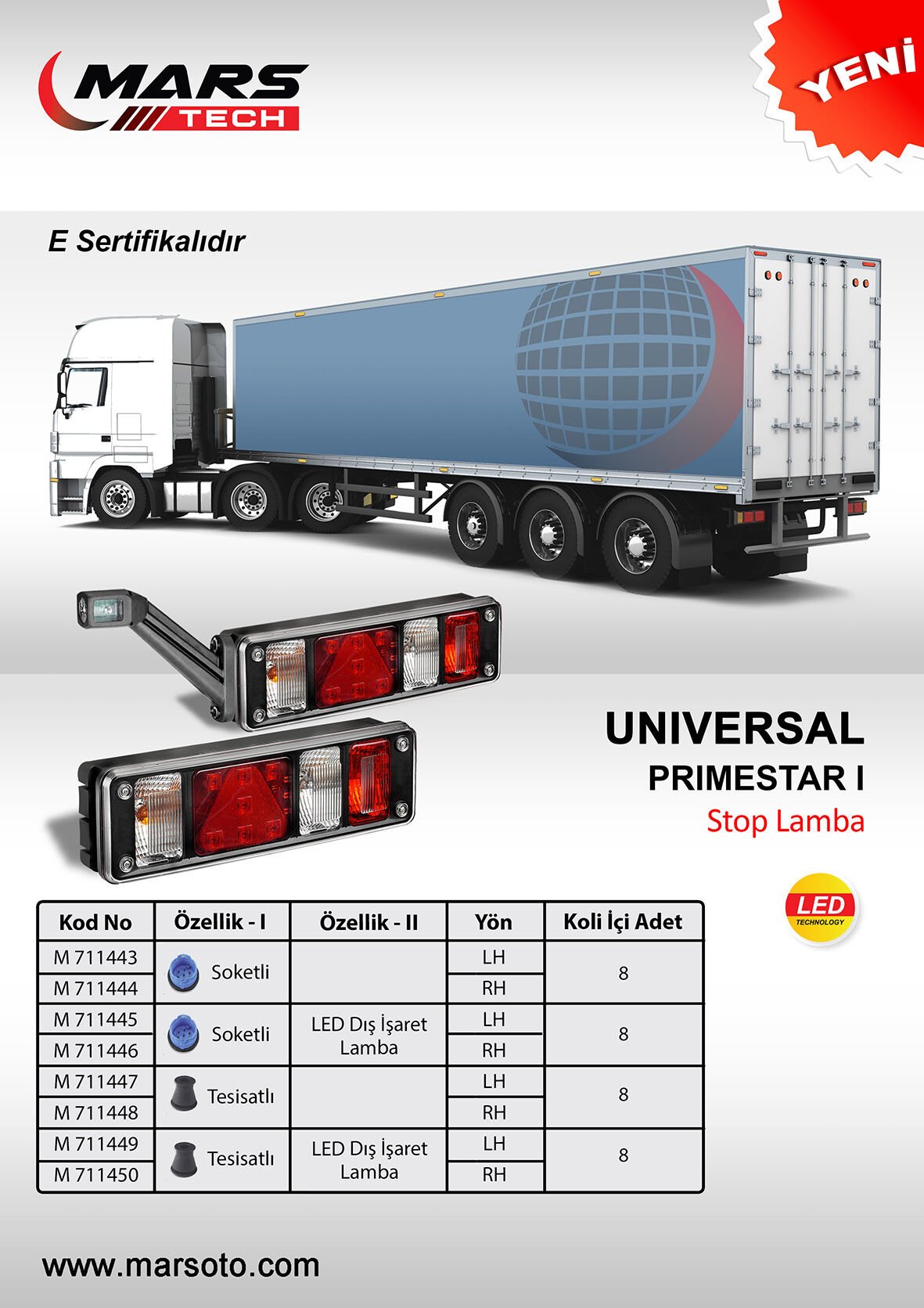 711446 PRIMESTAR I STOP LAMBA SOKETLİ LED DİL SAĞ krone crone HELLA 2VP340961541