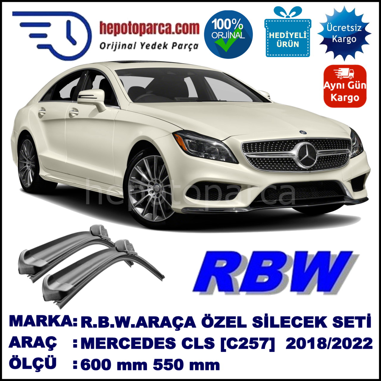 MERCEDES CLS-CLASS MUZ SİLECEK TAKIMI RBW ARACA ÖZEL [C257] (2018→)