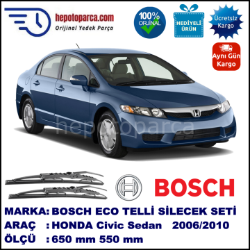 HONDA Civic Sedan [FD6] 06.06-08.10 650 / 550 mm. BOSCH ECO Telli Silecek 2'li Takım