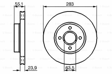 Fren Diski, Ön, [283 /24-22,5 mm], Hava KanallıFOR Sierra 2.0 RS Cosworth 198711 - 199001; Sierra 2.0 RS Cosworth 198601 - 198612 FOR V88BX1125AA; FOR 502
