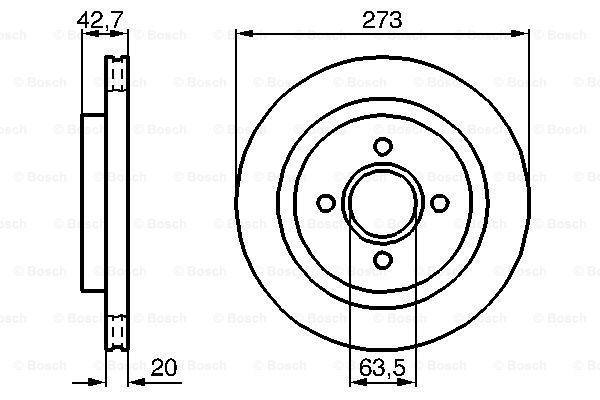 Fren Diski, Arka, [273,0 /20,0-18,0 mm] Scorpio 2.9i 24V 199410 - 199807; Sierra 2.0 RS Cosworth 4x4 199002 - 199302; Escort 2.0i RS Cosworth 199204 - 199405; Scorpio 2.9i 24V Turnier 199410 - 199807; Escort 2.0i RS Cosworth 199501 - 199512 FOR V89BX