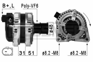 DAN1074 ALTERNATOR SC2 14V 150A, FORD C-MAX (10-)  FIESTA VI (08-)  FOCUS III (11-) 1042101971 8717613039304