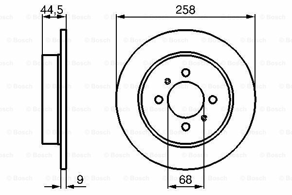 Fren Diski, Ön, [258 /9-8 mm]NISSAN Sunny 2.0i Hatchback ( 10.1990 - 09.1994 ); 100 NX 2.0i ( 10.1990 - 10.1993 ); Sunny 2.0i Hatchback ( 10.1990 - 10.1992 ); 100 NX 2.0i ( 10.1990 - 10.1992 ); Almera 2.0i Hatchback ( 04.1996 - 04.2000  NIS 4320654C0