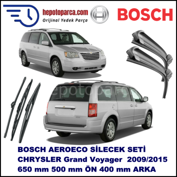 CHRYSLER Grand Voyager [RS] 12,2009-,,, Bosch Aeroeco Ön ve Arka Silecek Takımı