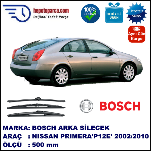 NISSAN Primera Hatchback [P12E] 500 mm 05.2002-09.2010 BOSCH Arka Silecek
