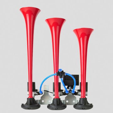 SEGER 80EH1200 12V 3'LÜ ELEK. KORNA  KIRMIZI DALİ