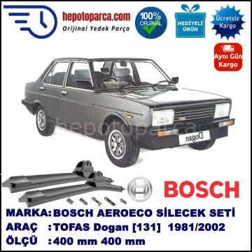 TOFAS Dogan [131] 03.1981-06.2002, 400 / 400 mm. BOSCH AEROECO Aparatlı Muz Silecek