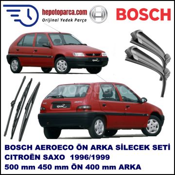 CITROEN Saxo [S8] 02,1996-09,1999 Bosch Aeroeco Ön ve Arka Silecek Takımı