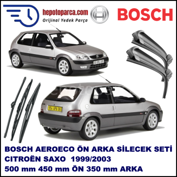 CITROEN Saxo [S8] 10,1999-09,2003 Bosch Aeroeco Ön ve Arka Silecek Takımı
