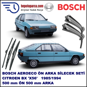CITROEN BX [X56] 07,1985-12,1994 Bosch Aeroeco Ön ve Arka Silecek Takımı