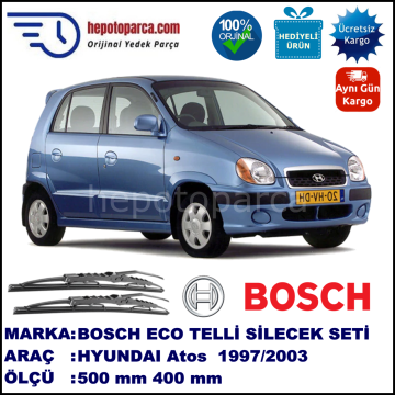 HYUNDAI Atos [MX] 09.97-12.03 500 / 400 mm. BOSCH ECO Telli Silecek 2'li Takım