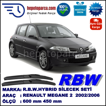 RENAULT MEGANE 2 HYBRID SİLECEK TAKIMI RBW ARACA ÖZEL (2002-2006)