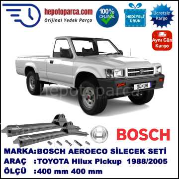 TOYOTA Hilux Pickup [N8; N8...13; N14...19] 08.1988-08.2005, 400 / 400 mm. BOSCH AEROECO Aparatlı Muz Silecek