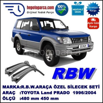TOYOTA Land Cruiser Prado [J9] 10.96-09.04 480 / 450 mm. RBW Muz Silecek Seti  2'li Takım. U Kanca Uyumludur.