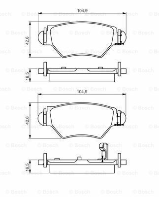 Disk Balata - Arka - [WVA 23259] -  [ 104,9X42,7X1 Astra 1.6i Caravan 199709-200401; Astra 1.4i Cabrio 200009-200508; Zafira 1.6 i 199909-200507; Astra 1.4i 199709-200009; Astra 1.4i Caravan 199709-200009 VAU 9198598; VAU 9195685
