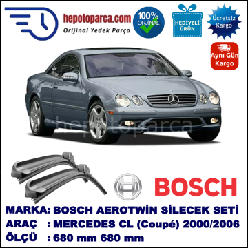 MERCEDES-BENZ Serie CL (Coupé) [215] 03.2000-08.2006 680/680 mm Bosch Aerotwin Araca Özel Silecek