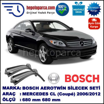 MERCEDES-BENZ Serie CL (Coupé) [216] 06.2006-... 680/680 mm Bosch Aerotwin Araca Özel Silecek