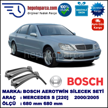 MERCEDES-BENZ Serie S [220] 03.2000-09.2005 680/680 mm Bosch Aerotwin Araca Özel Silecek