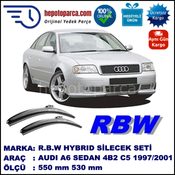 AUDI A6 [4B2; C5] 04.97-05.01 550 / 530 mm. RBW Hybrid Silecek Seti. U Kanca Uyumlu Hibrit