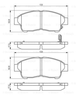 Disk Balata - Ön - [WVA 21601] - [133,2x53x17,5 mm TOYOTA; HOLDEN
 Corolla 1.3i 16V Hatchback 199705 - 199909; Corolla 1.3i 16V Liftback 199705 - 199909; Corolla 1.3i 16V 199704 - 199910; Corolla 1.3i 16V Wagon 199704 - 199910; Corolla 1.4i 16V Lift
