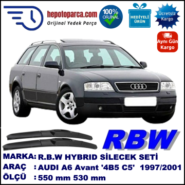 AUDI A6 Avant [4B5; C5] 04.97-05.01 550 / 530 mm. RBW Hybrid Silecek Seti. U Kanca Uyumlu Hibrit