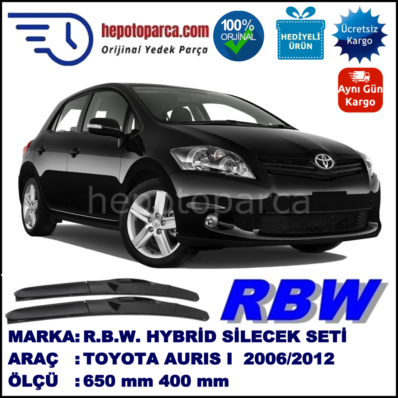 TOYOTA  AURIS 1 HYBRID SİLECEK TAKIMI RBW ARACA ÖZEL (2006-2012)