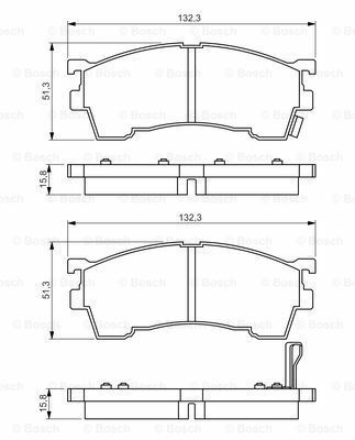 Disk Balata - Ön  - [WVA 21754] -  [ 131,7X51,5X15 626 2.0i 16V Hatchback 199109 - 199405; 626 1.8i 16V Hatchback 199109 - 199405; 626 1.8i 16V 199108 - 199405; 626 2.0i 16V 199108 - 199405; Xedos-6 2.0i 199604 - 199902; 626 2.0 Diesel Comprex Hatchb