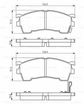 Disk Balata - Ön  - [WVA 21754] -  [ 131,7X51,5X15 626 2.0i 16V Hatchback 199109 - 199405; 626 1.8i 16V Hatchback 199109 - 199405; 626 1.8i 16V 199108 - 199405; 626 2.0i 16V 199108 - 199405; Xedos-6 2.0i 199604 - 199902; 626 2.0 Diesel Comprex Hatchb