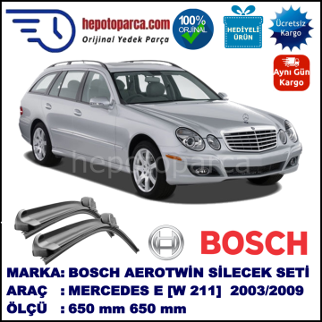 MERCEDES-BENZ Serie E (T-Modell) [211] 02.2003-08.2009 650/650 mm Bosch Aerotwin Araca Özel Silecek