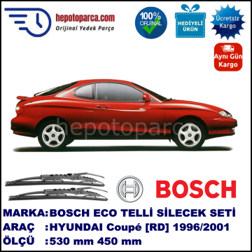 HYUNDAI Coupé [RD] 05.96-09.01 530 / 450 mm. BOSCH ECO Telli Silecek 2'li Takım