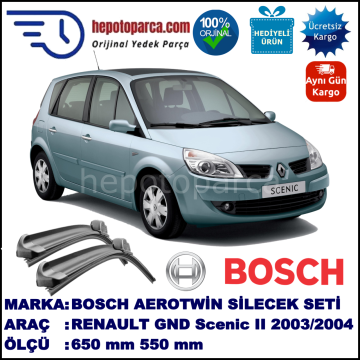 RENAULT Grand Scenic II [JM.] 05.2003-11.2004 650/550 mm Bosch Aerotwin Araca Özel Silecek