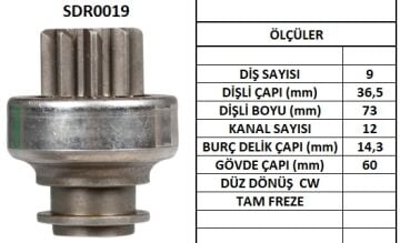 SDR0019  MARS DISLISI-9DIS  LANDROVER 90,110  DIZEL 1561 54267317 TMB150 449 132286 10104490