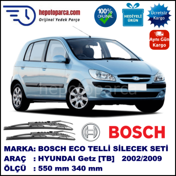 HYUNDAI Getz [TB] 09.02-06.09 550 / 340 mm. BOSCH ECO Telli Silecek 2'li Takım